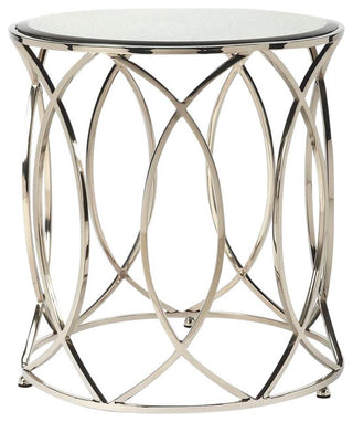 Glamorous Silver Metal Round Table
