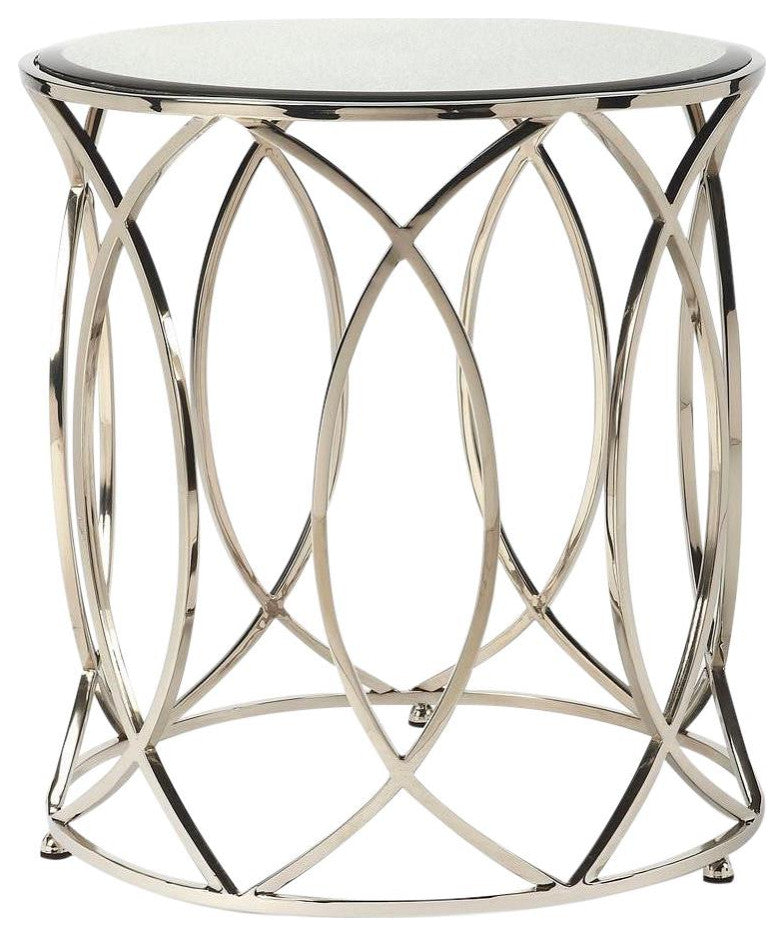 Glamorous Silver Metal Round Table