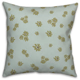 Green Daisy Pattern 18x18 Spun Poly Pillow