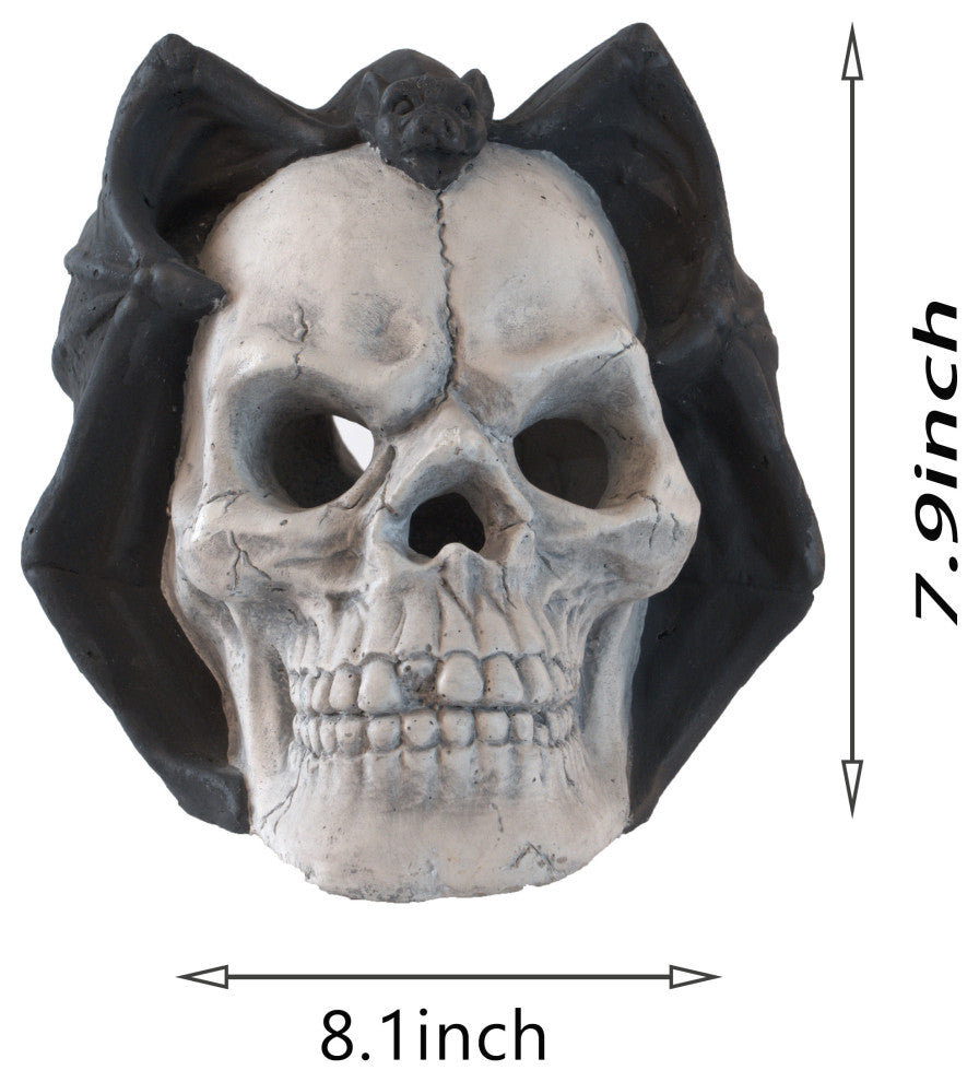 Gewnee Fire Pit Demon Skull Gas Log for Ventless & Vent Free