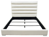 Bardot Channel Tufted Queen Bed, White Leatherette by Diamond Sofa
