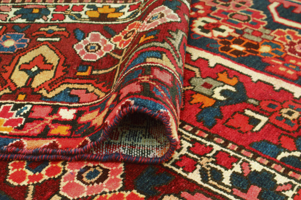 Fine Vintage Bakhtiari Nikolas Red/Eggplant Rug, 8'11 x 11'7