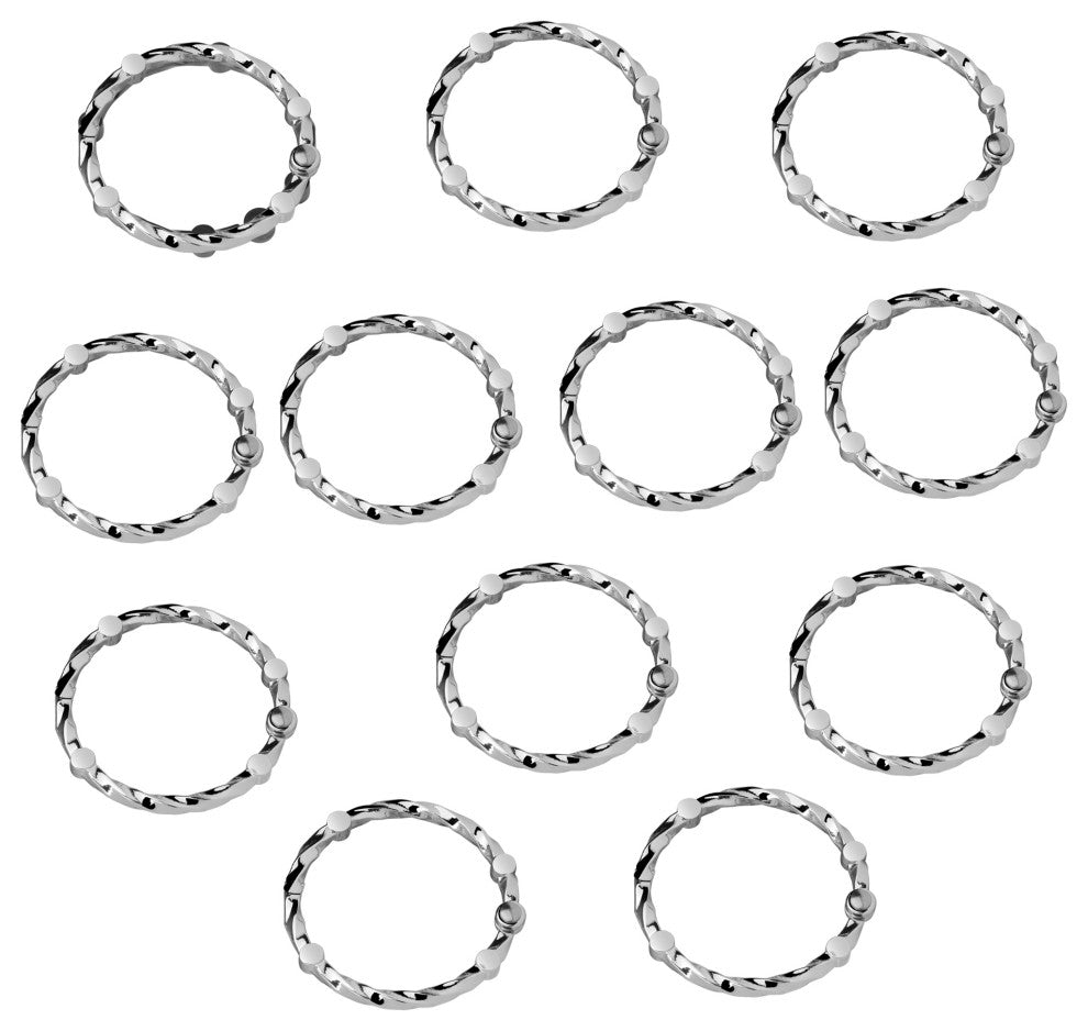 Utopia Alley Shower Hooks - Shower Curtain Rings for Bathroom, Set of 12, Chrome