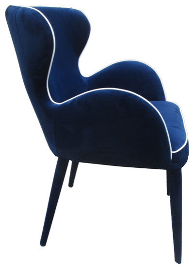 HomeRoots 33" Blue Fabric and Metal Dining Chair
