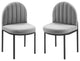 Side Dining Chair, Set of 2, Fabric, Black Gray, Modern, Bistro Restaurant