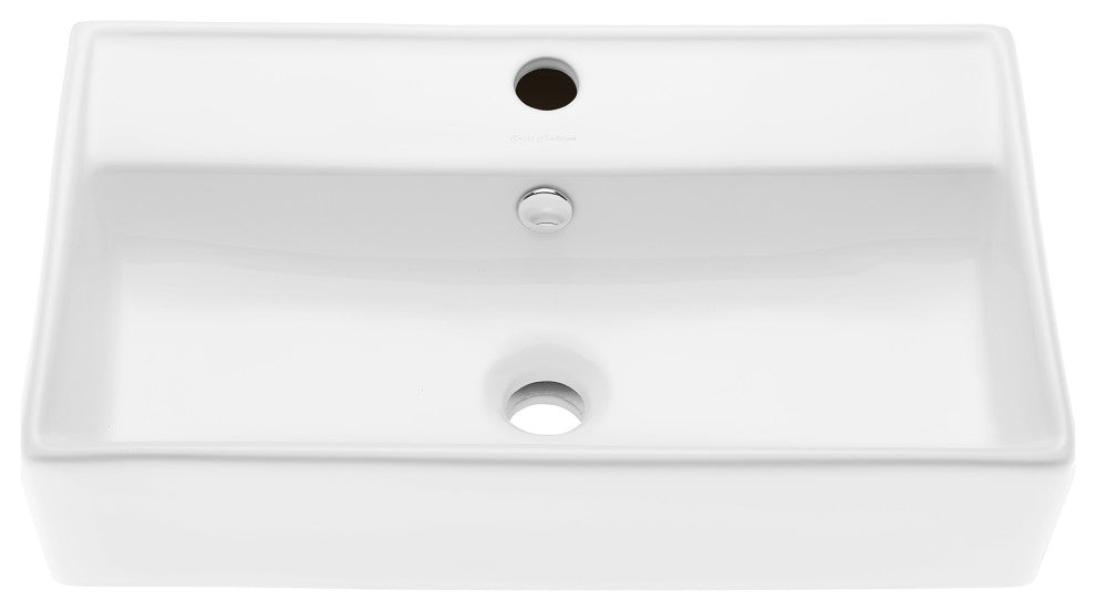 Claire Ceramic Wall Hung Sink, Glossy White