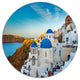 Beautiful Santorin Houses Greece, Cityscape Art Round Wall Art, 38"