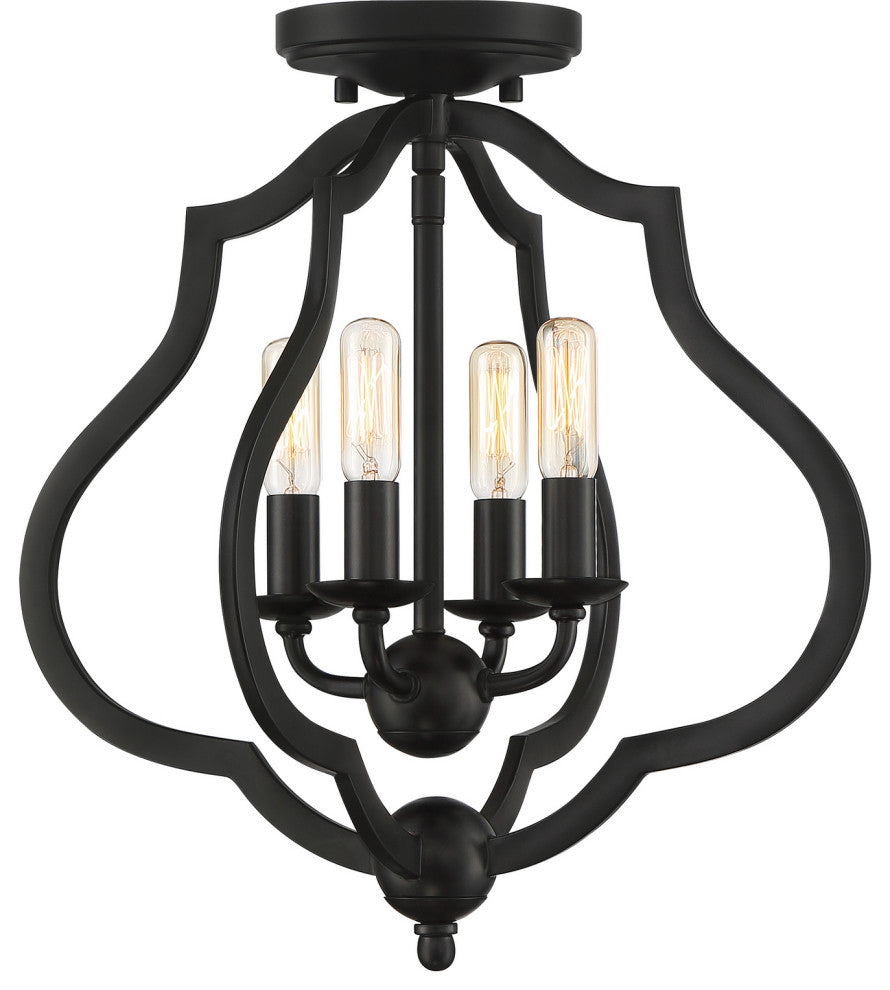 O'Keefe 4-Light Semi-Flush Mount, Matte Black