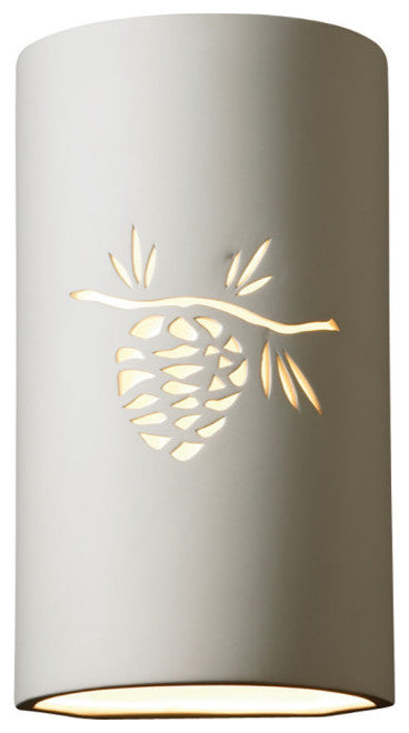 Sun Dagger, Large Cylinder Wall Sconce, Open Wall Sconce, Bisque, LED