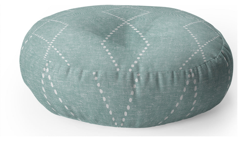 Little Arrow Design Co geo Boho Diamonds Mint Floor Pillow Round