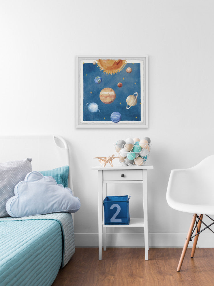"Our Solar System" Framed Painting Print, 12x12
