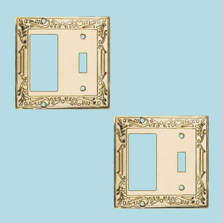 2 Victorian Switch Plate GFI Toggle PVD Solid Brass |