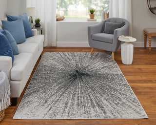 Orin Modern Abstract, Ivory/Gray/Blue, 13'x20' Area Rug