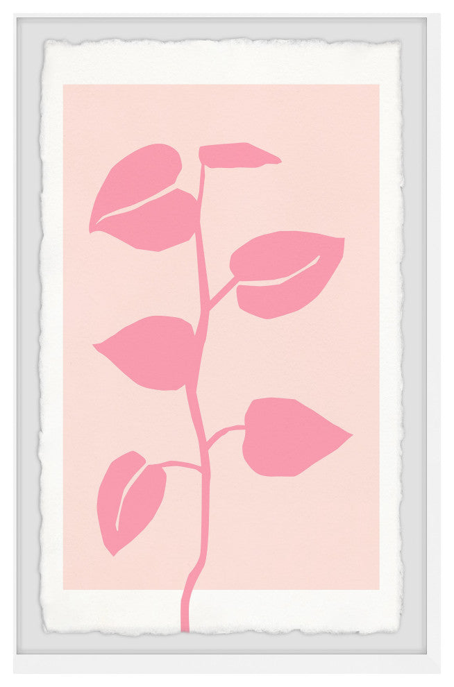 "Pink Houseplant" Framed Painting Print, 20x30
