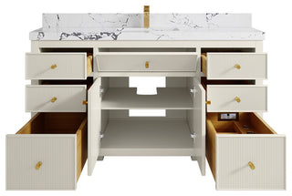 Sonoma 60" Single Sink Bath Vanity in Alabaster, 2" Viola Night