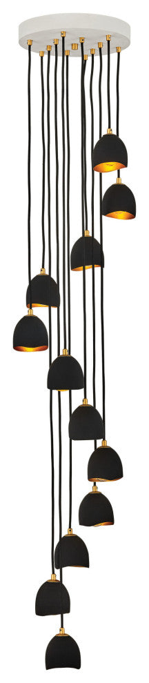 Hinkley Lighting 35908 Nula 12 Light 60"W Lisa McDennon Multi - Shell Black