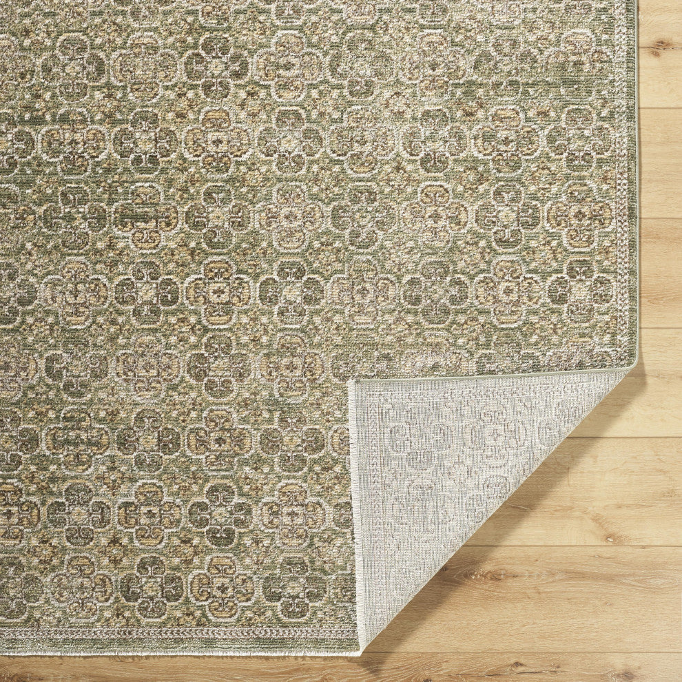 Galey Alix x Livabliss Myrtle Avenue GAMY-2301 Area Rug, Olive, 6'7" x 9'