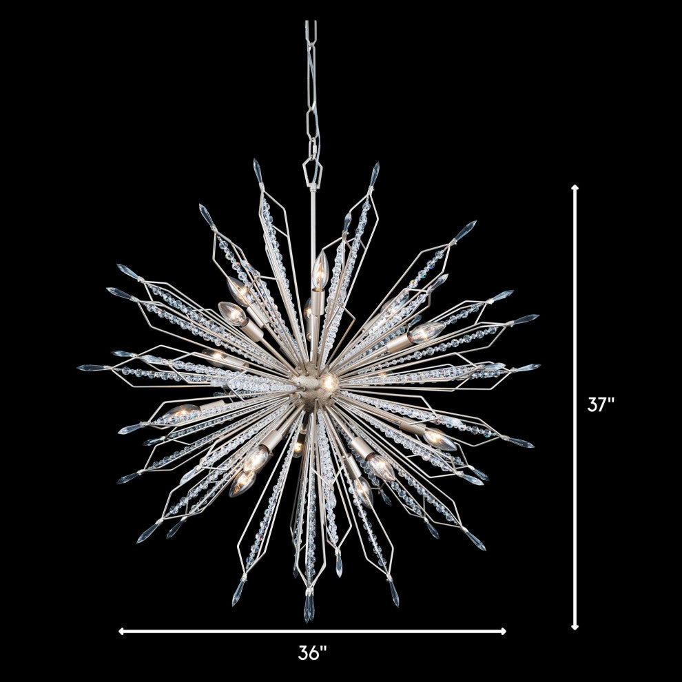 Varaluz 311P16 Orbital 16 Light 36"W Crystal Sputnik Chandelier - Gold Dust