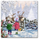The Macneil Studio 'Reindeer Pair' Canvas Art, 18"x18"
