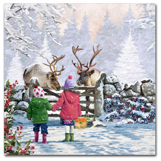 The Macneil Studio 'Reindeer Pair' Canvas Art, 18"x18"