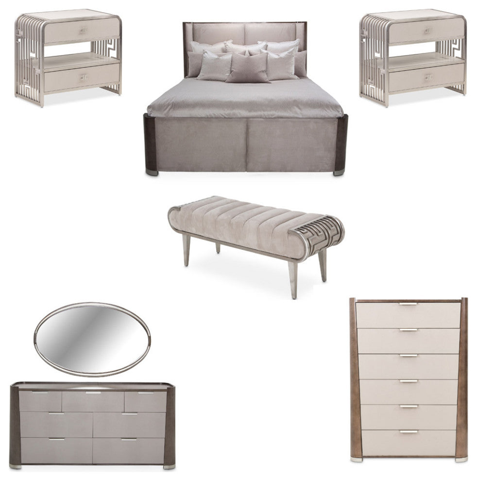 AICO Furniture Roxbury Park 7 Piece Queen Bedroom Set