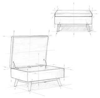 Owen Coffee Table Storage Ottoman, Natural