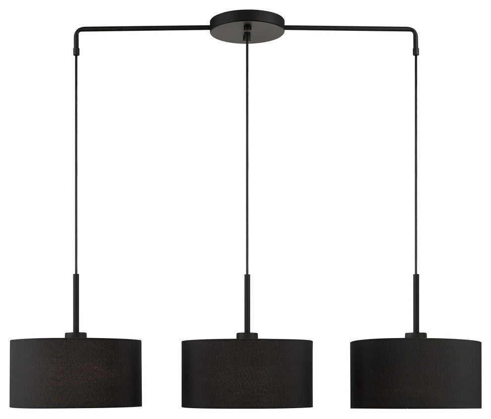 Bainbridge 3-Light Black Large Linear Chandelier