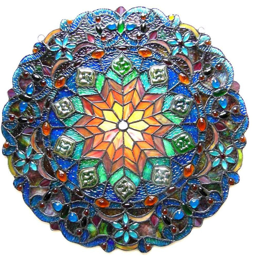 Blossom Tiffany-Glass Window Panel