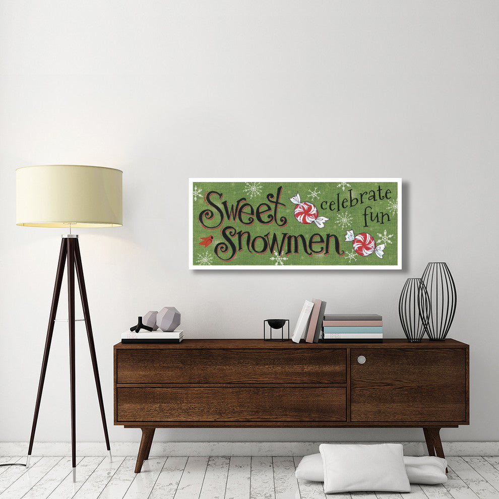 "Sweet Snowmen Sign II" Digital Paper Print by Anne Tavoletti, 52"x22"
