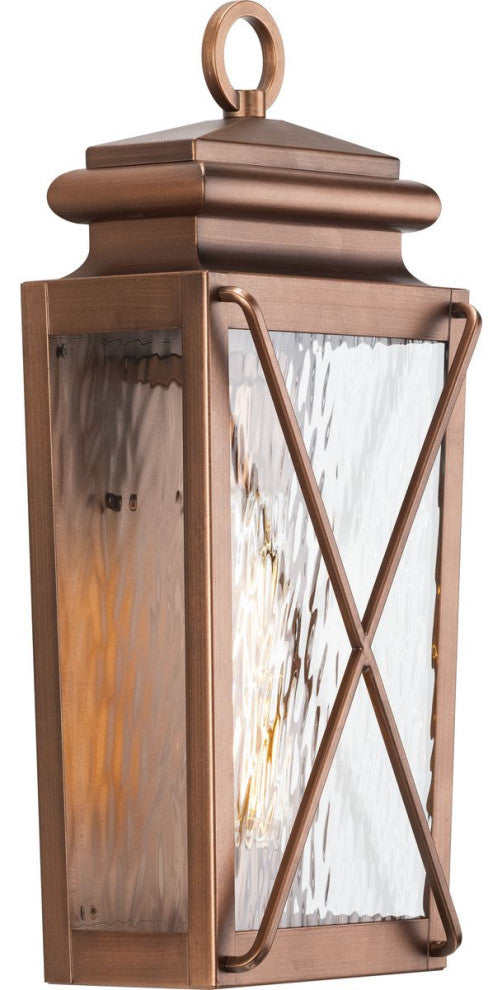 Wakeford 1-Light Antique Copper Clear Water Transitional Outdoor Wall Light