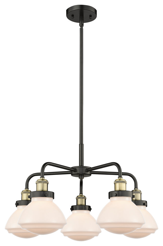 Innovations Olean 5 24.5" Chandelier Black Antique Brass
