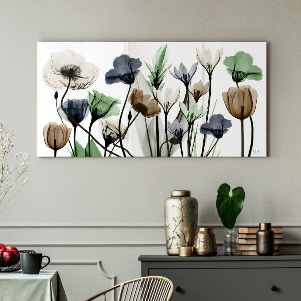 "Floral Landscape"Frameless Free Floating Panel Graphic Wall Art, 24"x48"