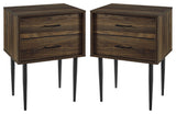 2 Piece 20" Two-Drawer Nightstand - Dark Walnut