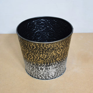 Handmade 100% Iron Round Modern Dusty Planters Pot Coated, Light Copper