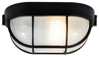 Access Lighting Nauticus Wet Loc 4.25" Bulkhead, Black/Frosted - 20290-BL-FST