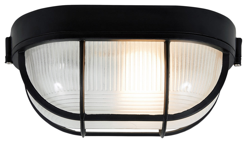 Access Lighting Nauticus Wet Loc 4.25" Bulkhead, Black/Frosted - 20290-BL-FST