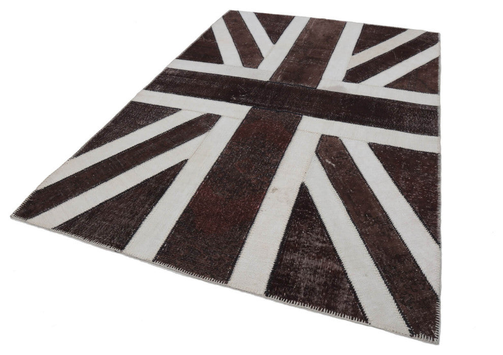 Rug N Carpet - Handwoven Oriental 6' 8'' x 9' 10'' Flag Patchwork Rug