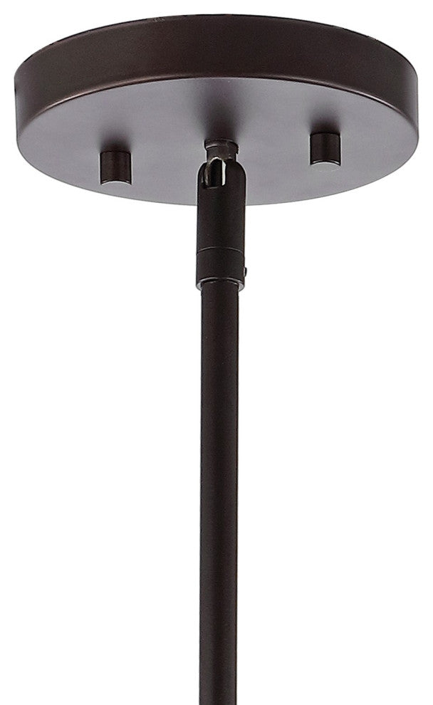 Hayes 11.25" 1-Light Iron/Glass LED Pendant, Oil Rubbed Bronze/Clear