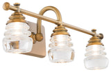 Rondelle LED Bathroom Vanity/Wall Light 3000K, Aged Brass, 3-Light, 24"