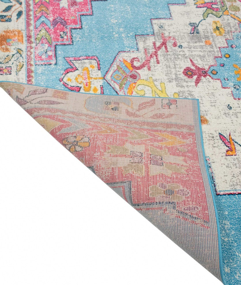Noori Rug Distressed Delma Blue/Ivory Runner
