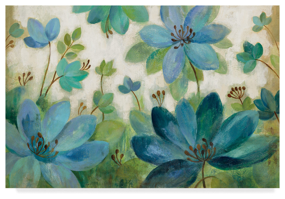 Silvia Vassileva ''Peacock Bloom'' Canvas Art, 32"x22"