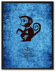 Monkey Chinese Zodiac Blue Print on Canvas with Picture Frame, 13"x17"