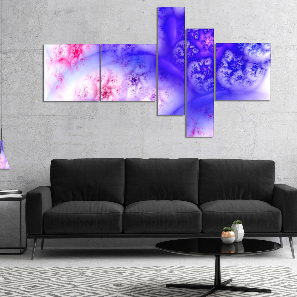 Light Blue Magic Stormy Sky, Abstract Canvas Art Print, 60"x32", 5 panels