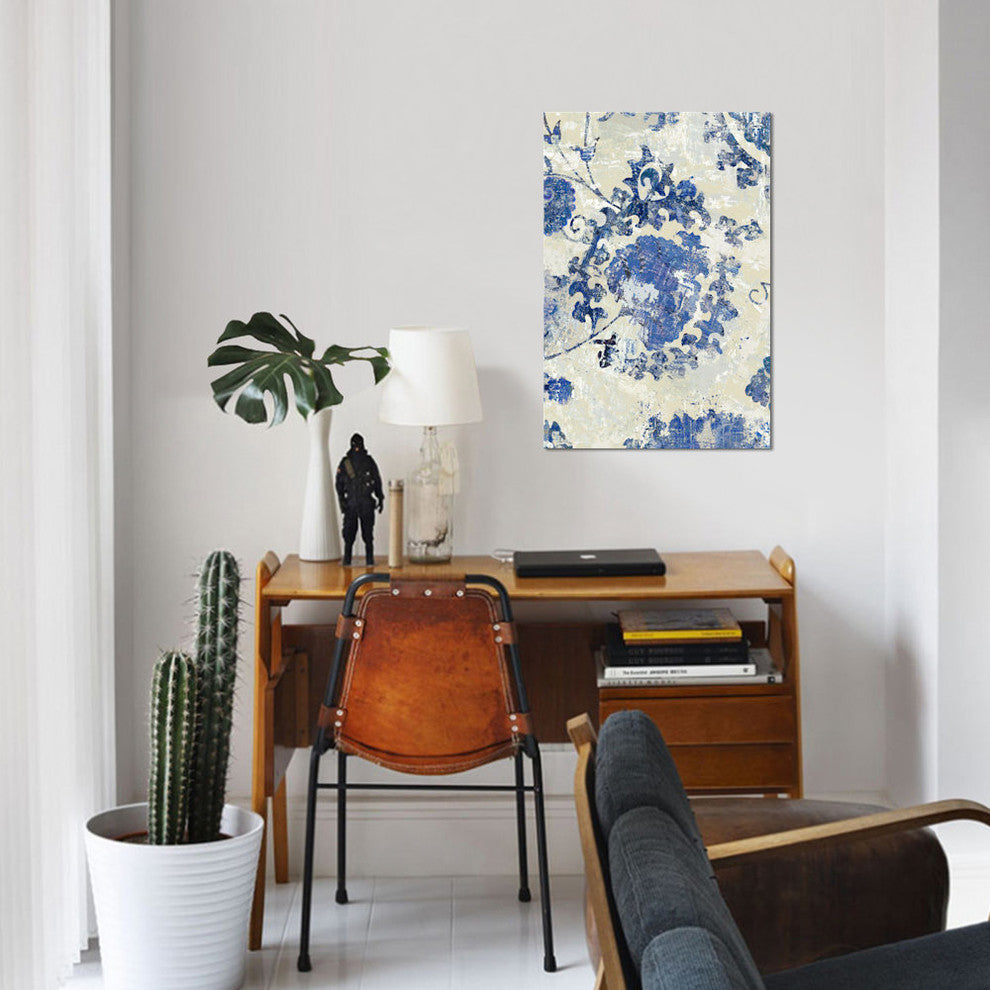 "Adornment Panel Indigo I" by Ellie Roberts, Canvas Print, 40"x26"