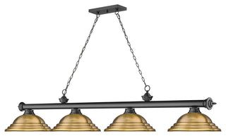 Zlite 2306-4BP-SRB 4-Light Billiard, Rubbed Brass