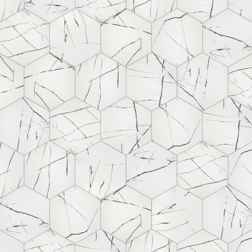 Visium Hex White Porcelain Floor and Wall Tile