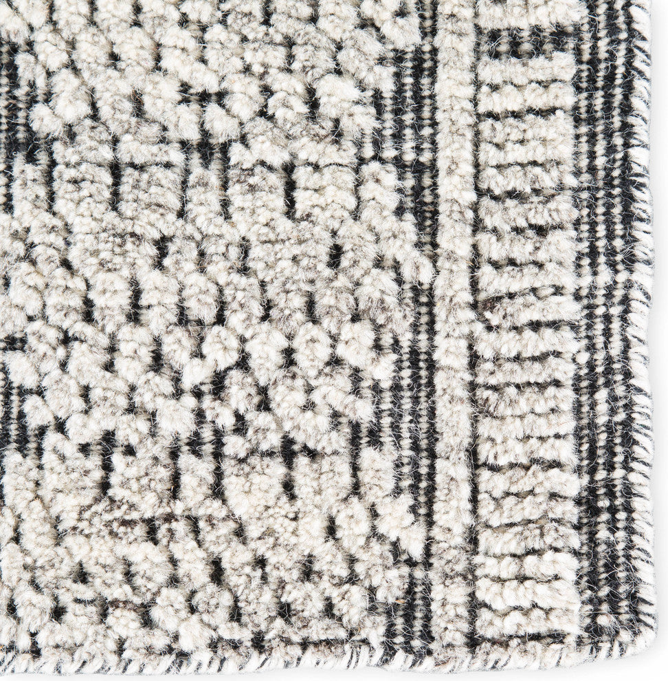 Jaipur Living Torsby Hand-Knotted Geometric Black/ Ivory Area Rug, 8'x10'