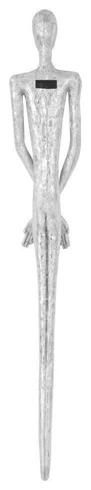 Skinny Male Wall Art, Resin, Silver Leaf