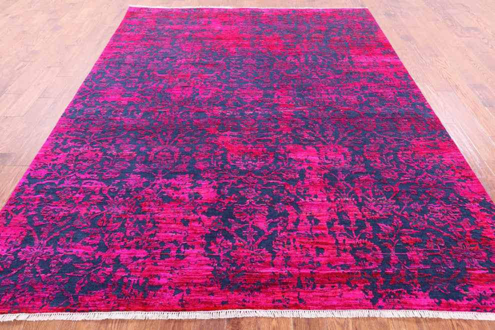 Handmade Modern Wool and Silk Rug 8' 0" X 9' 11" Q11845