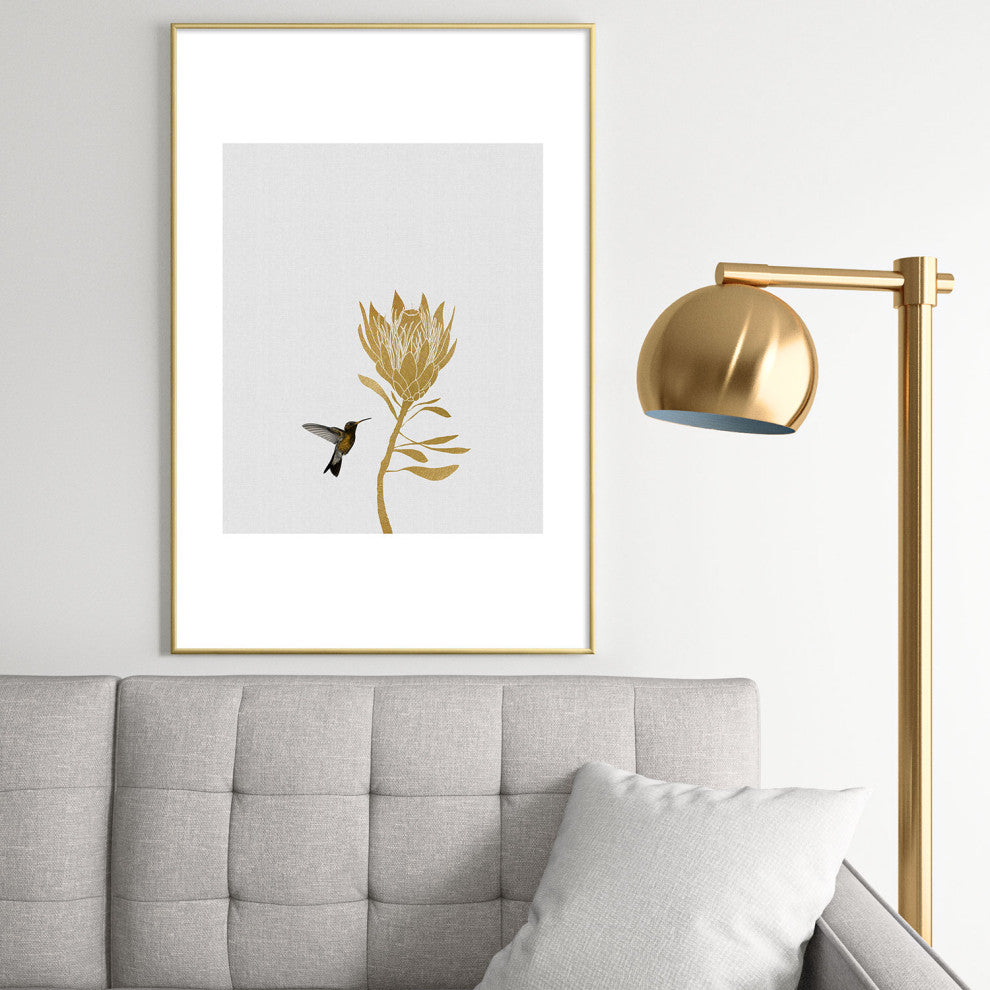 Orara Studio Hummingbird and Flower I Metal Framed Art Print